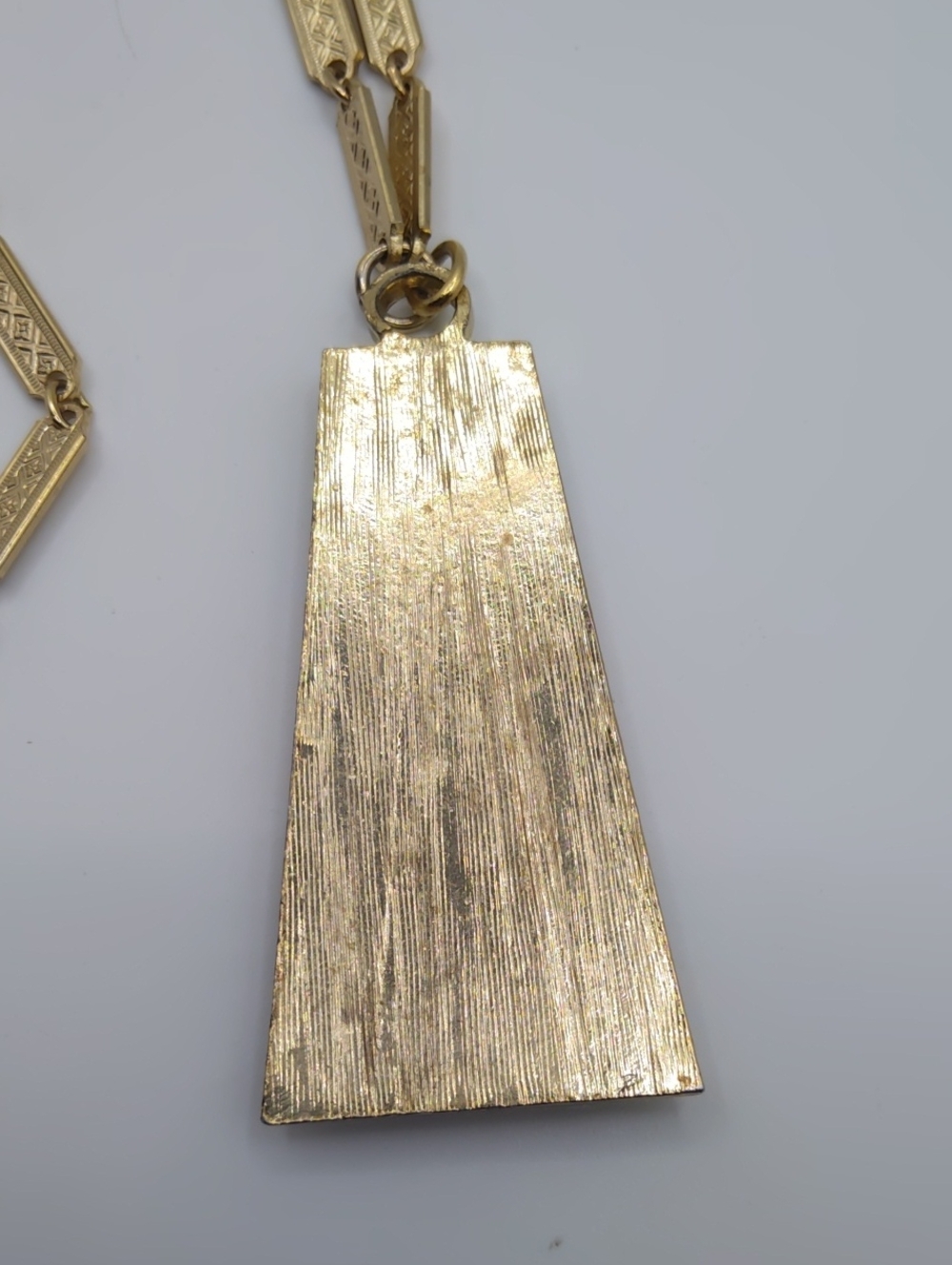 Whiting & Davis Egyptian Revival Pendant Necklace 1960s - Picture 4 of 7